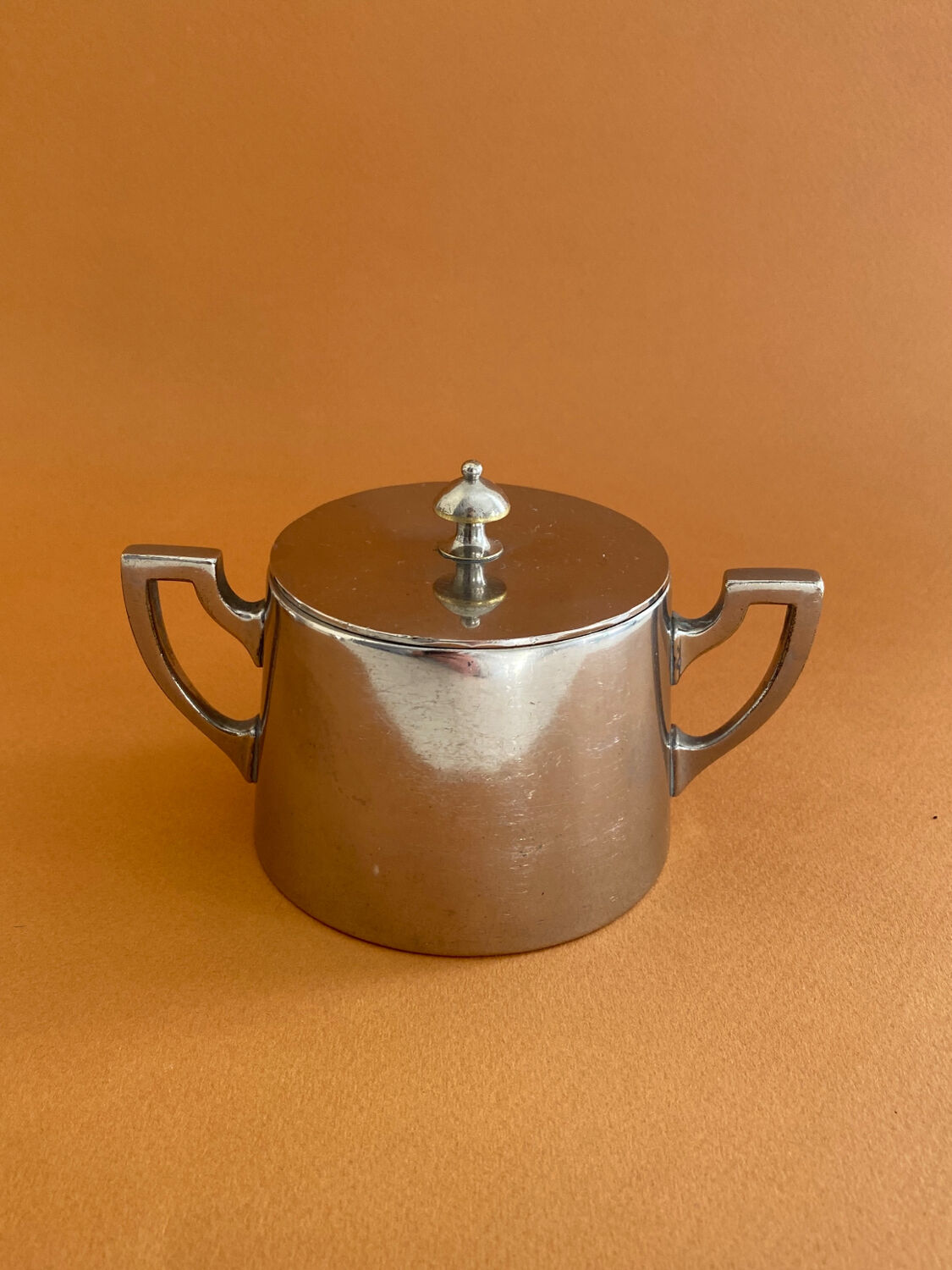 Silver metal teapot