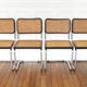 4 Cesca B32 Breuer chairs made in Italy - re-caned seats.