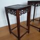 3 Chinese nesting tables in wood and brass.