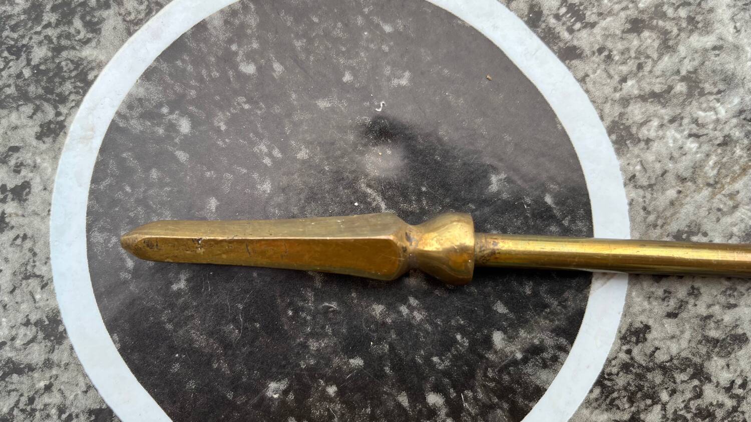 Old brass fireplace set