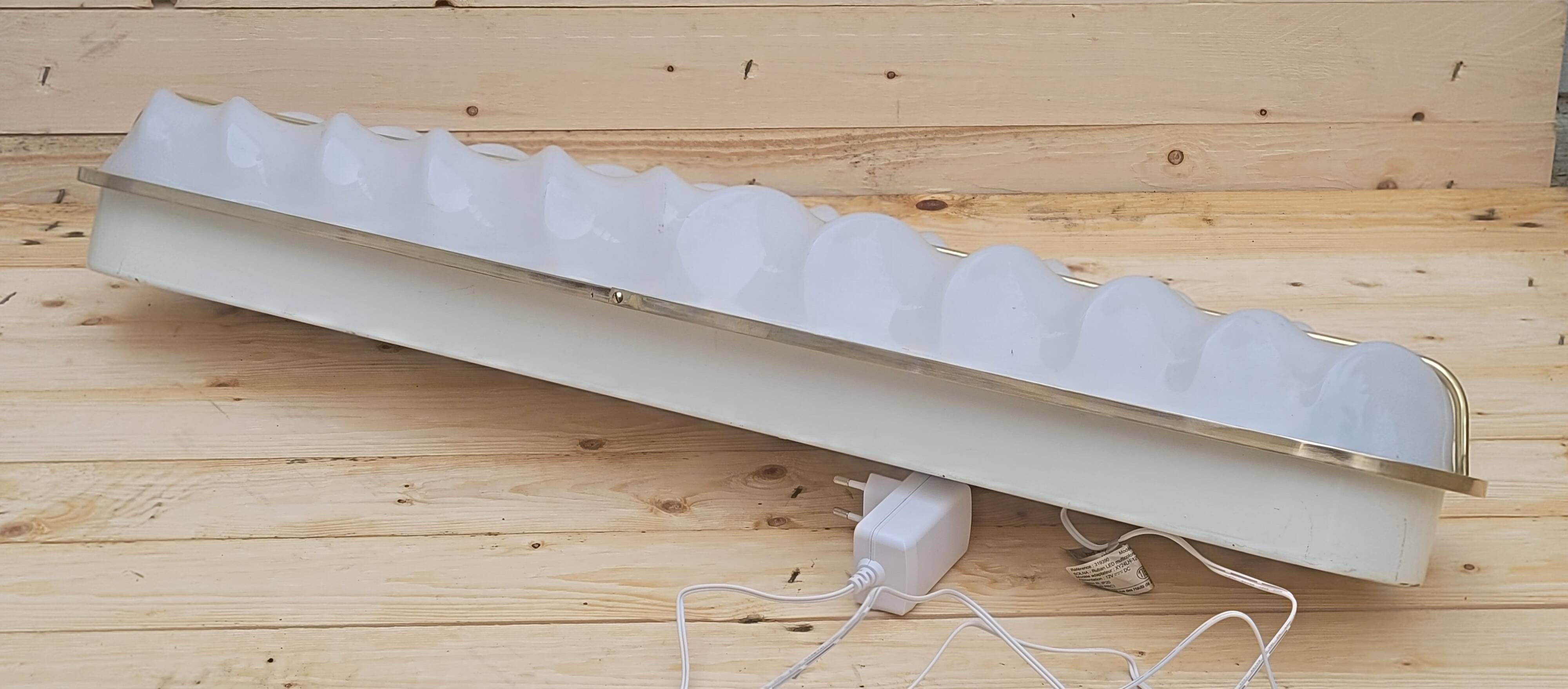 Large Stilux cinema wall lamp Art Deco Italy herringbone pattern