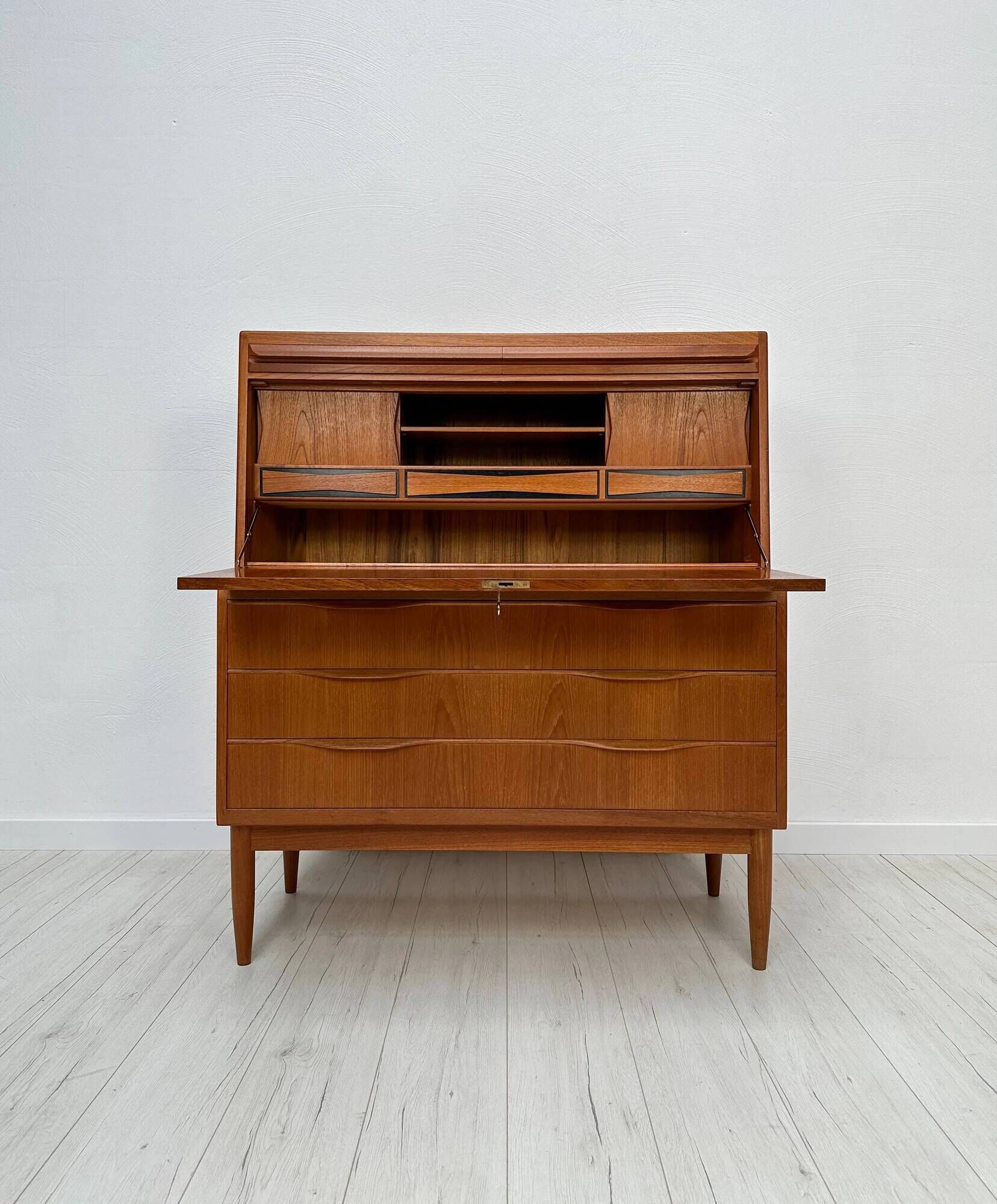 1960s Vintage Danish Teak Secretary by Erling Torvits for Klim Møbelfabrik