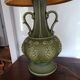 large green ceramic table lamp Bay Kéramik West Germany
