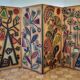 Screen decorated with wool threads, “Huichol” art, Sofia Ribeira, 124 cm