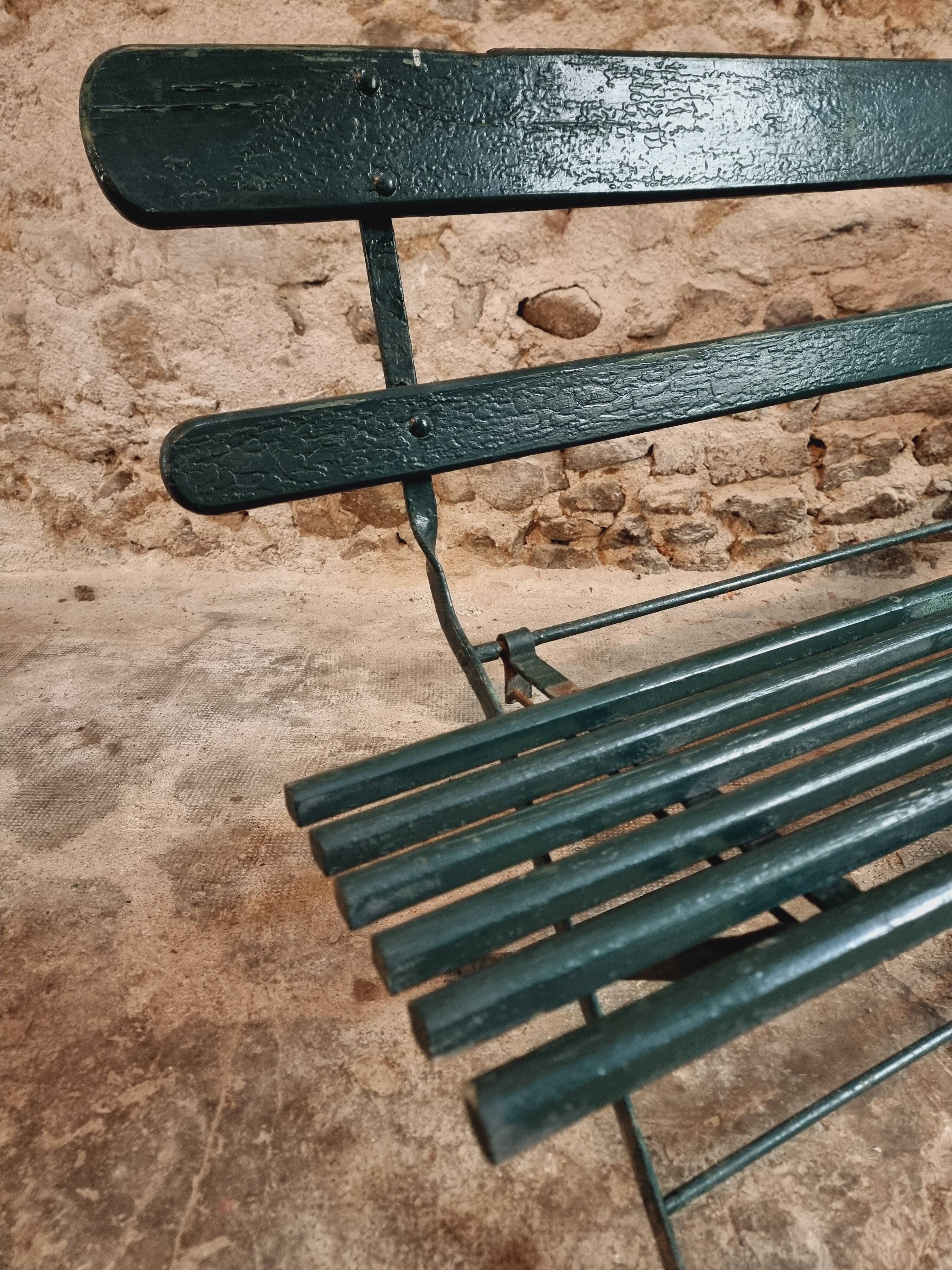 Antique folding garden bench – France – 1930s