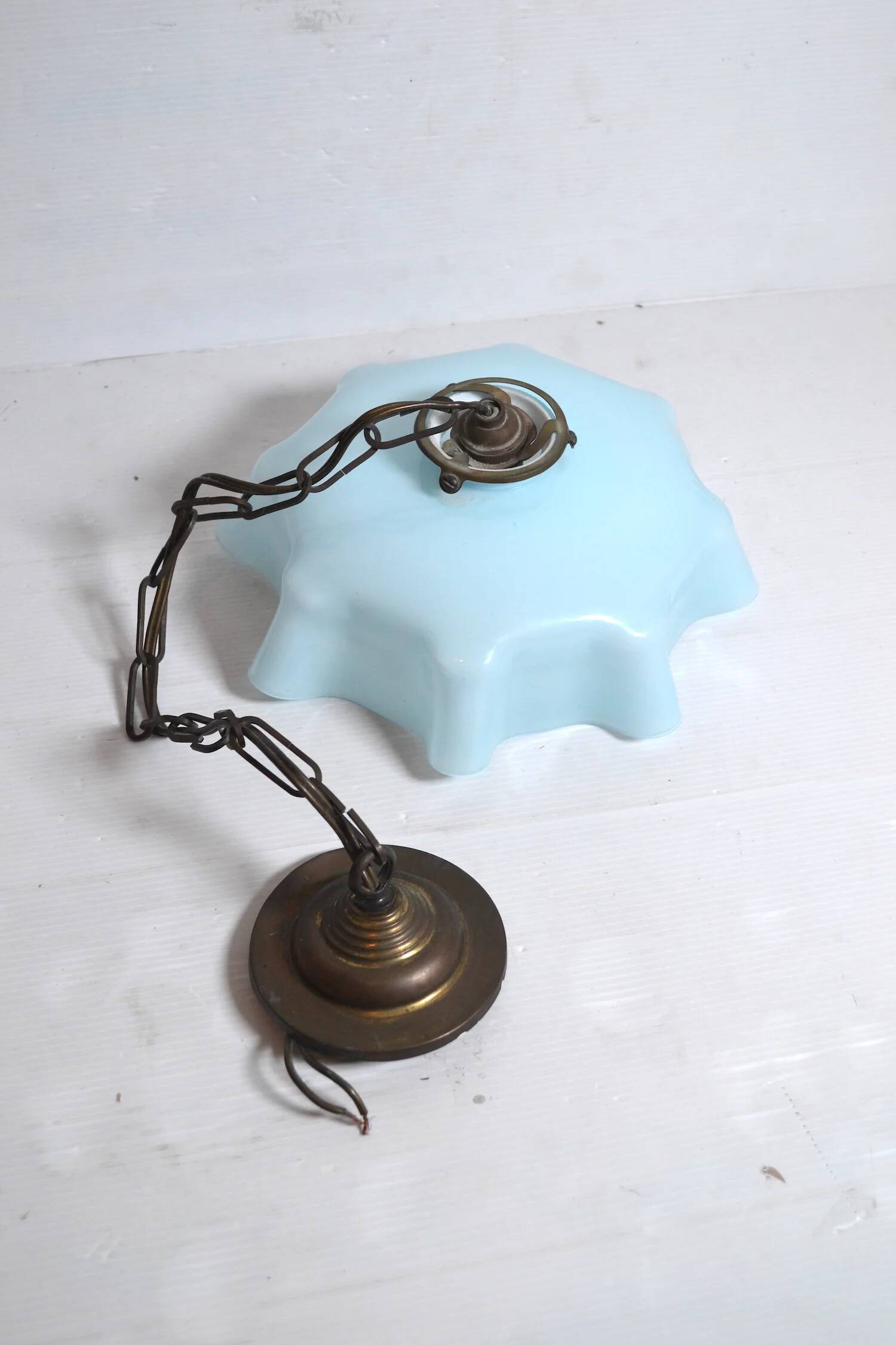 Draped opaline lampshade