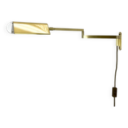 Large 77cm  omi swing arm brass acryl glass wall light italy 1970s