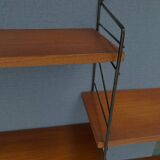Nils Strinning 5-shelf teak wall-mounted bookcase, 115 cm x 80 cm