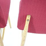 1960s set of 6 ash dining chairs, Czechoslovakia