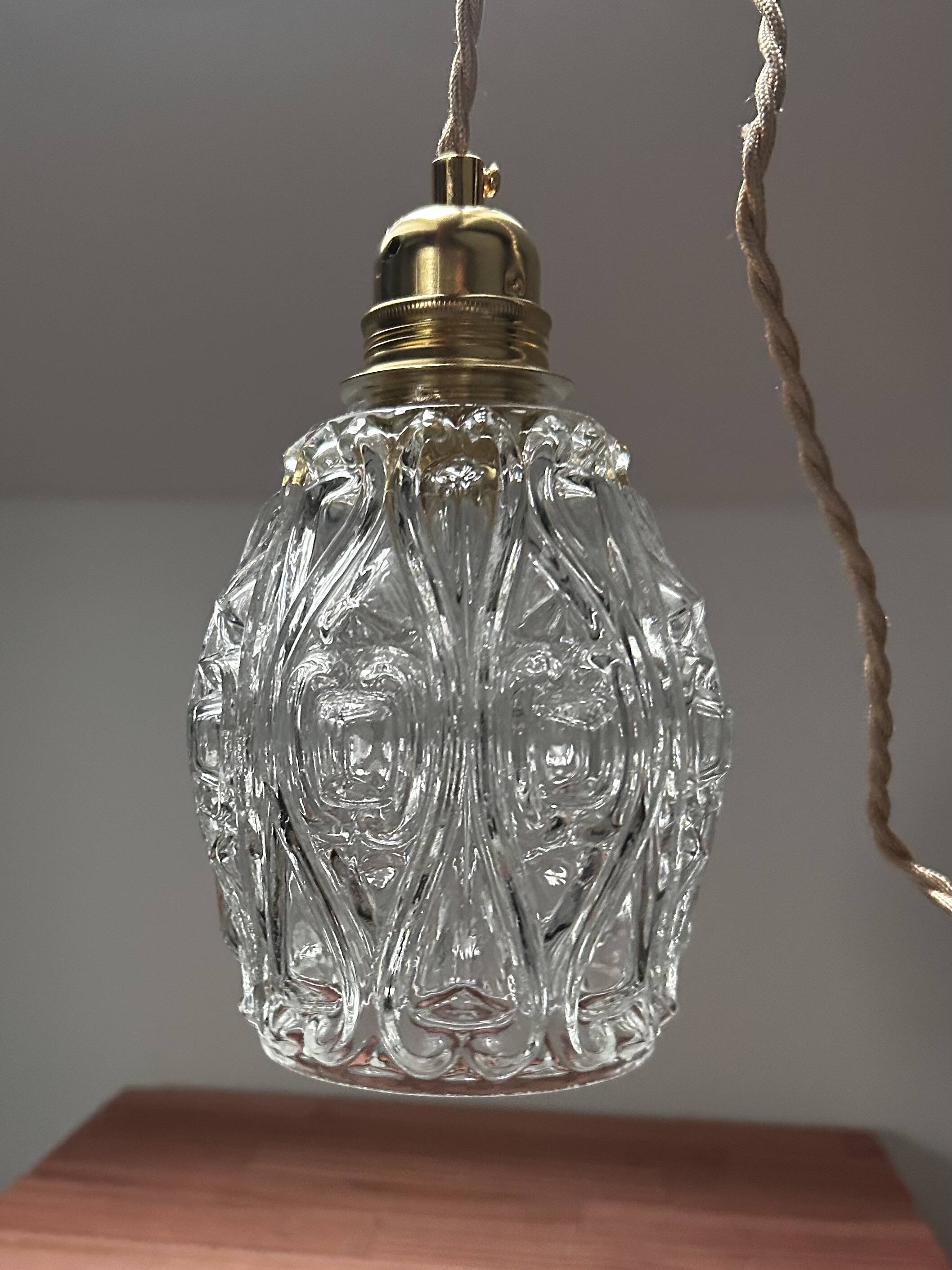 Vintage chiseled glass lamp