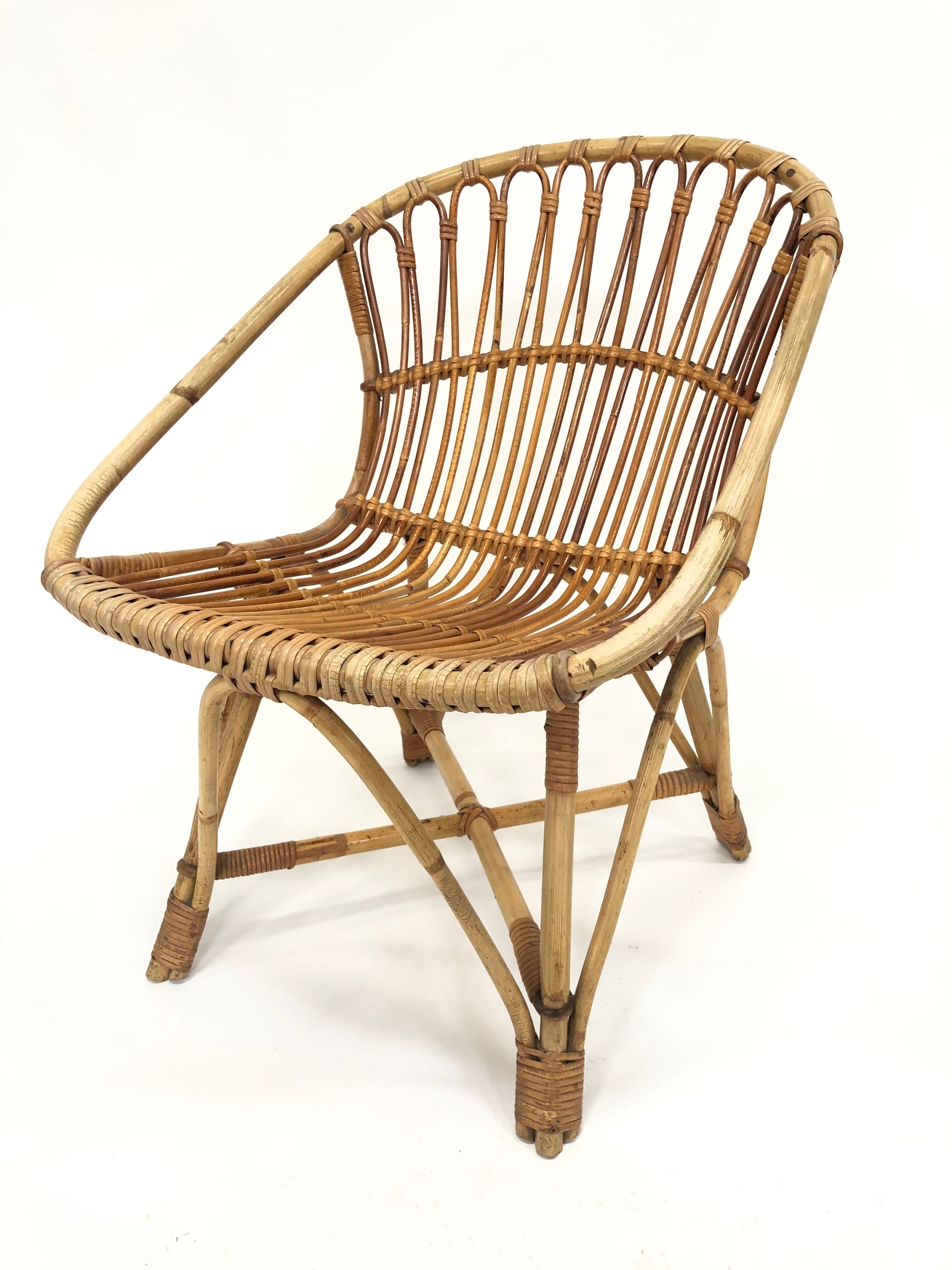 Fauteuil en rotin de Rohe Noordwolde, 1960, Pays-Bas