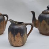 Théière, sucrier et pot à lait en grès "Denbac"