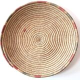 Braided round ethnic tray or wall decoration, 80s
