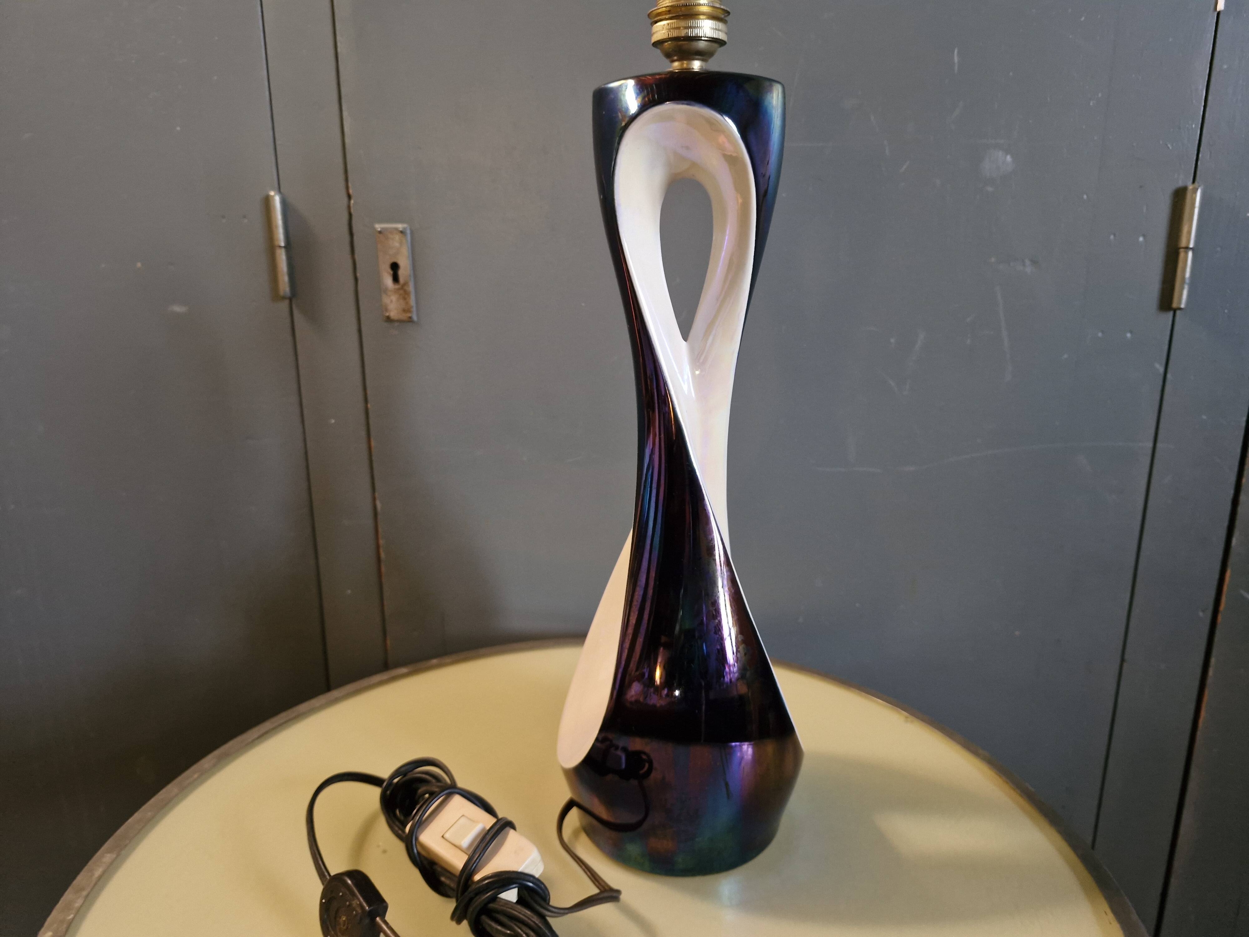 "Verceram" Ceramic lamp base from the 1960s - Pearlescent Glaze & I