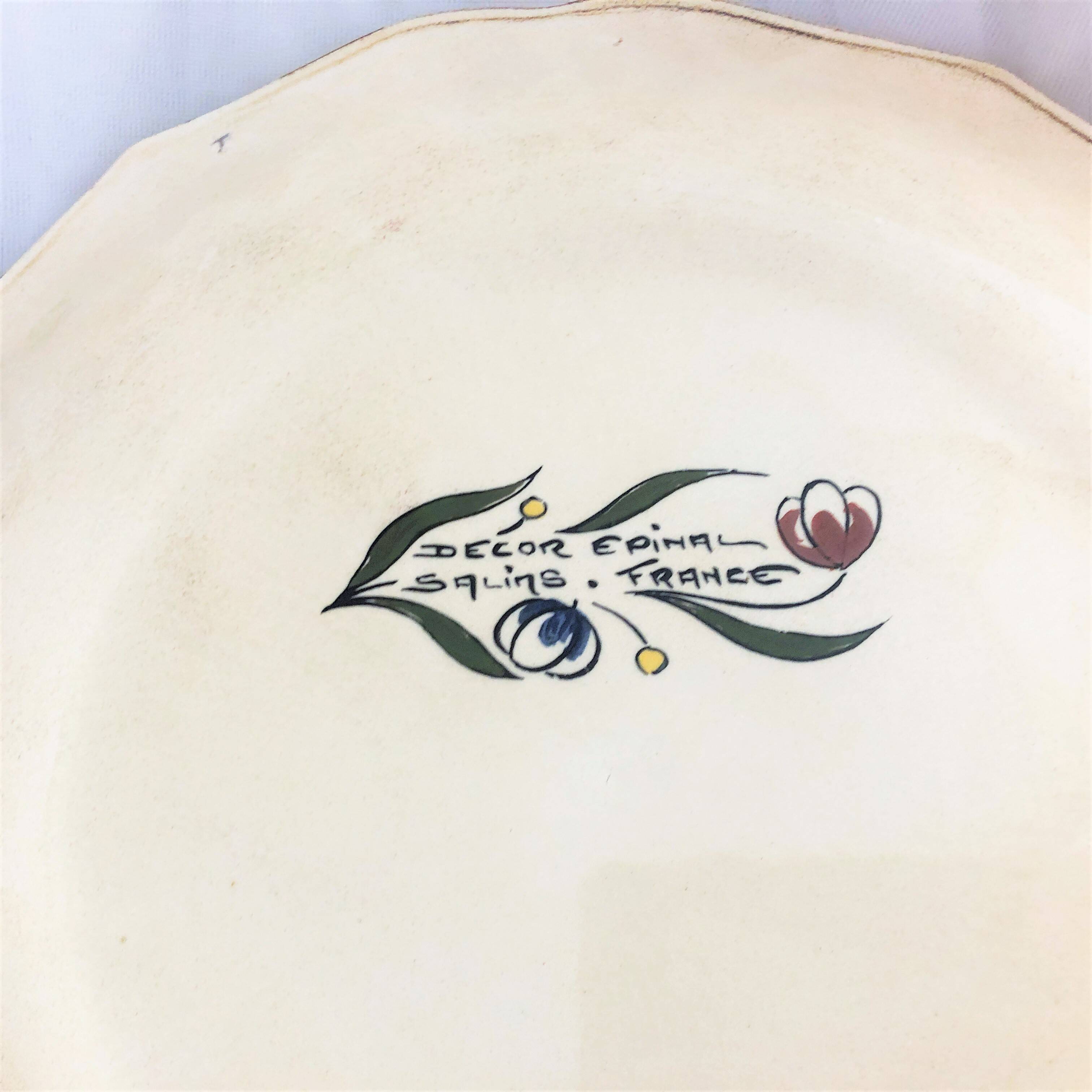 Decorative plate from Salins France, Epinal decor 25.5 cm