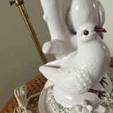 Triple white ceramic dove lamp