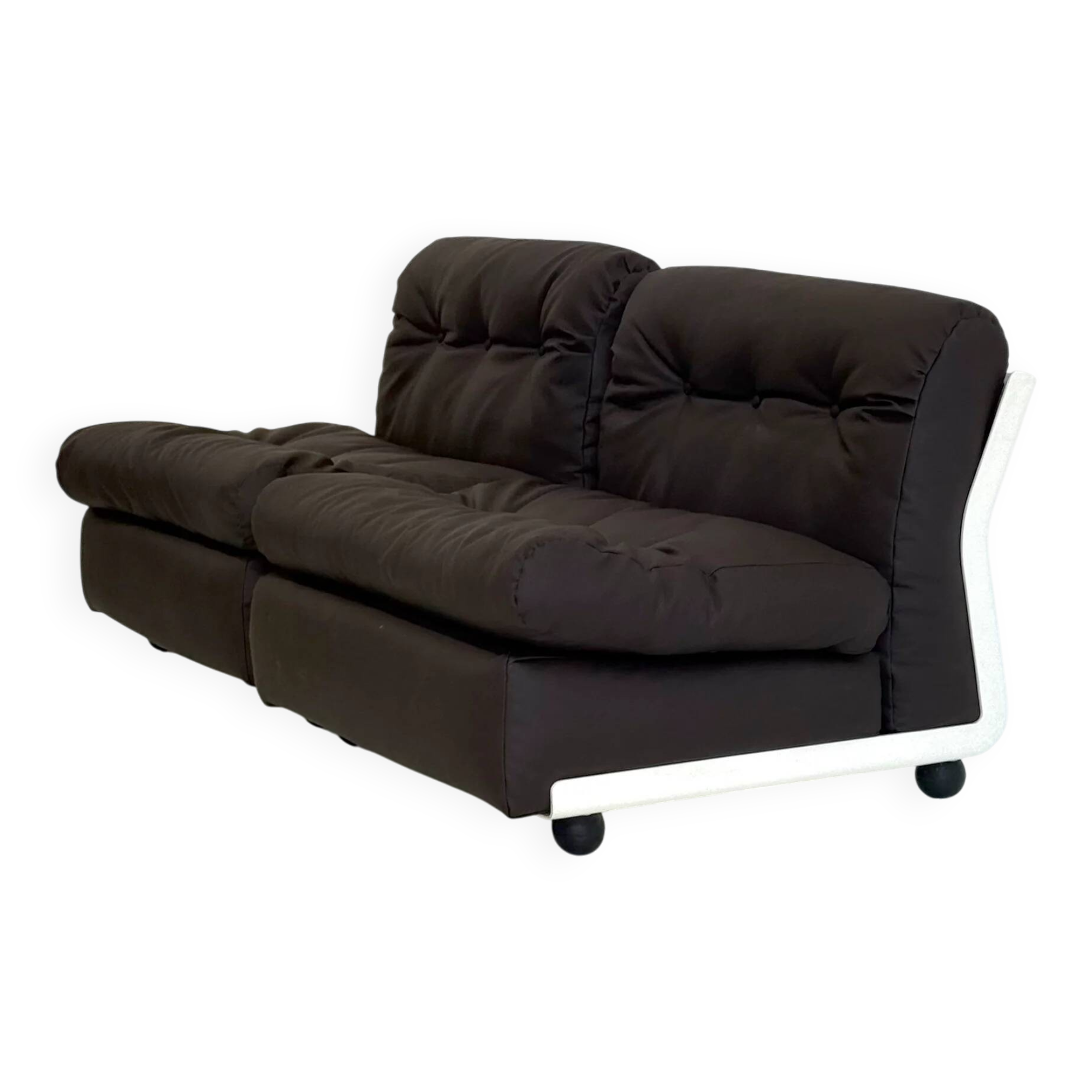 Ensemble canapé/fauteuil modulable Amanta de Mario Bellini pour C&B Italia, coloris marron foncé