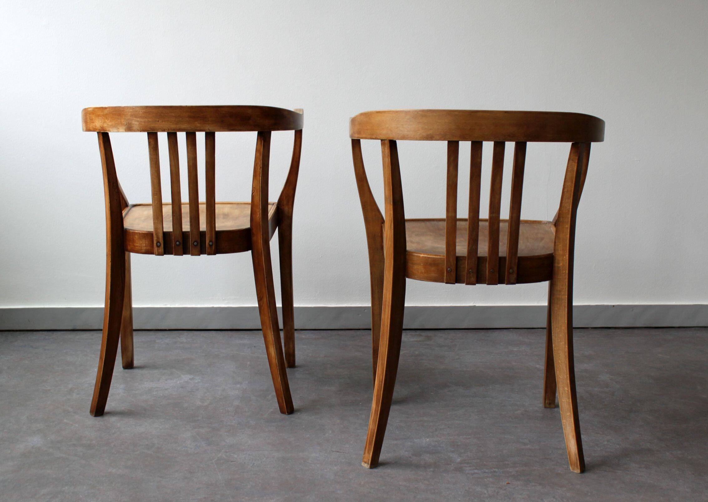 Pair of light oak armchairs, Germany, 1960