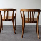 Pair of light oak armchairs, Germany, 1960