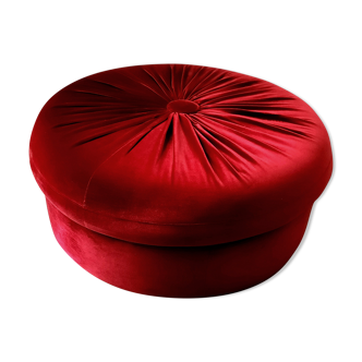 Large Red Velvet Pouf Boudoir / Rococo style