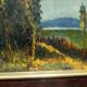 Oil painting on cardboard, Tuscan landscape, early 1900s