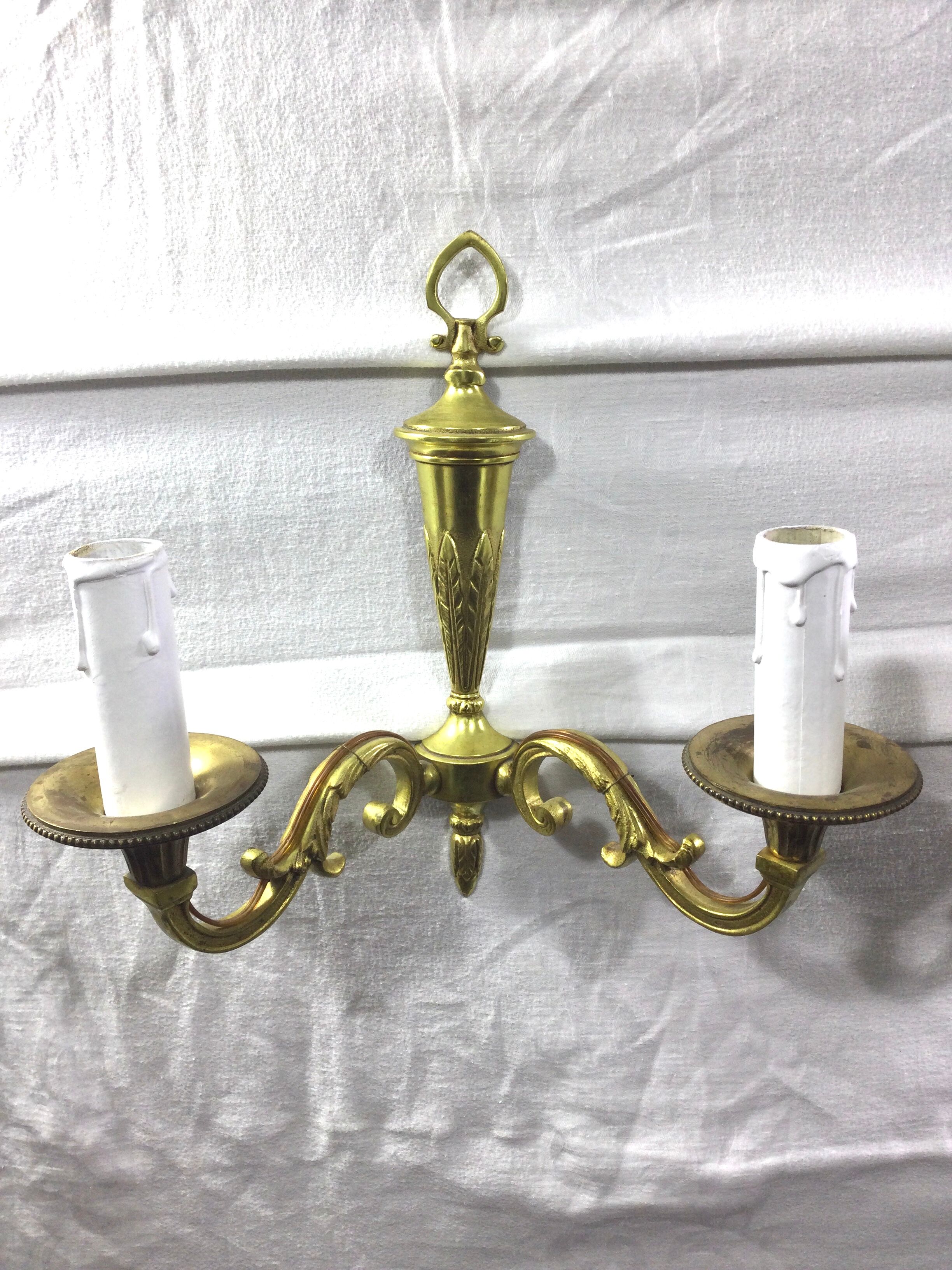 Pair of bronze wall lamps 2 lights