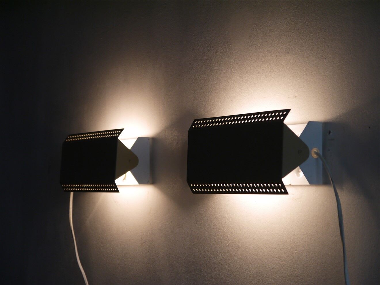 Pair of vintage Scandinavian wall lights 1970