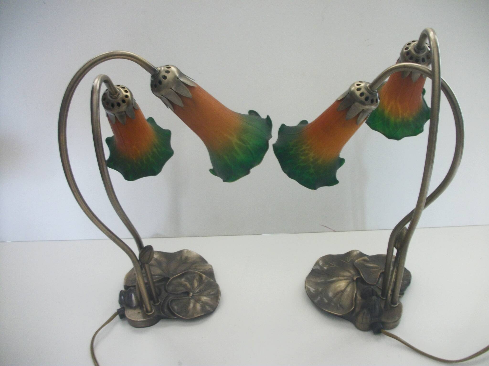 Paire de lampes nymphéas