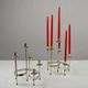 Pair of white metal candle holders "Spiral" by Gunnar Ander for Ystad-Metall, Sweden, 1960s.