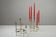 Pair of white metal candle holders "Spiral" by Gunnar Ander for Ystad-Metall, Sweden, 1960s.