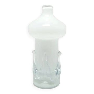 ABX Modernism Vase, white glass, Poland, 1970s