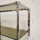 Shelf in chrome and glass, Fratelli Orsenigo, 1970