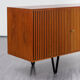 Sideboard 60 years, teak, metal legs, doors striated