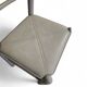 5 x dining chairs / light grey wooden frame / leather seat / Germany 1970s / labeled "ideen für kuchen - innenarchitektur"