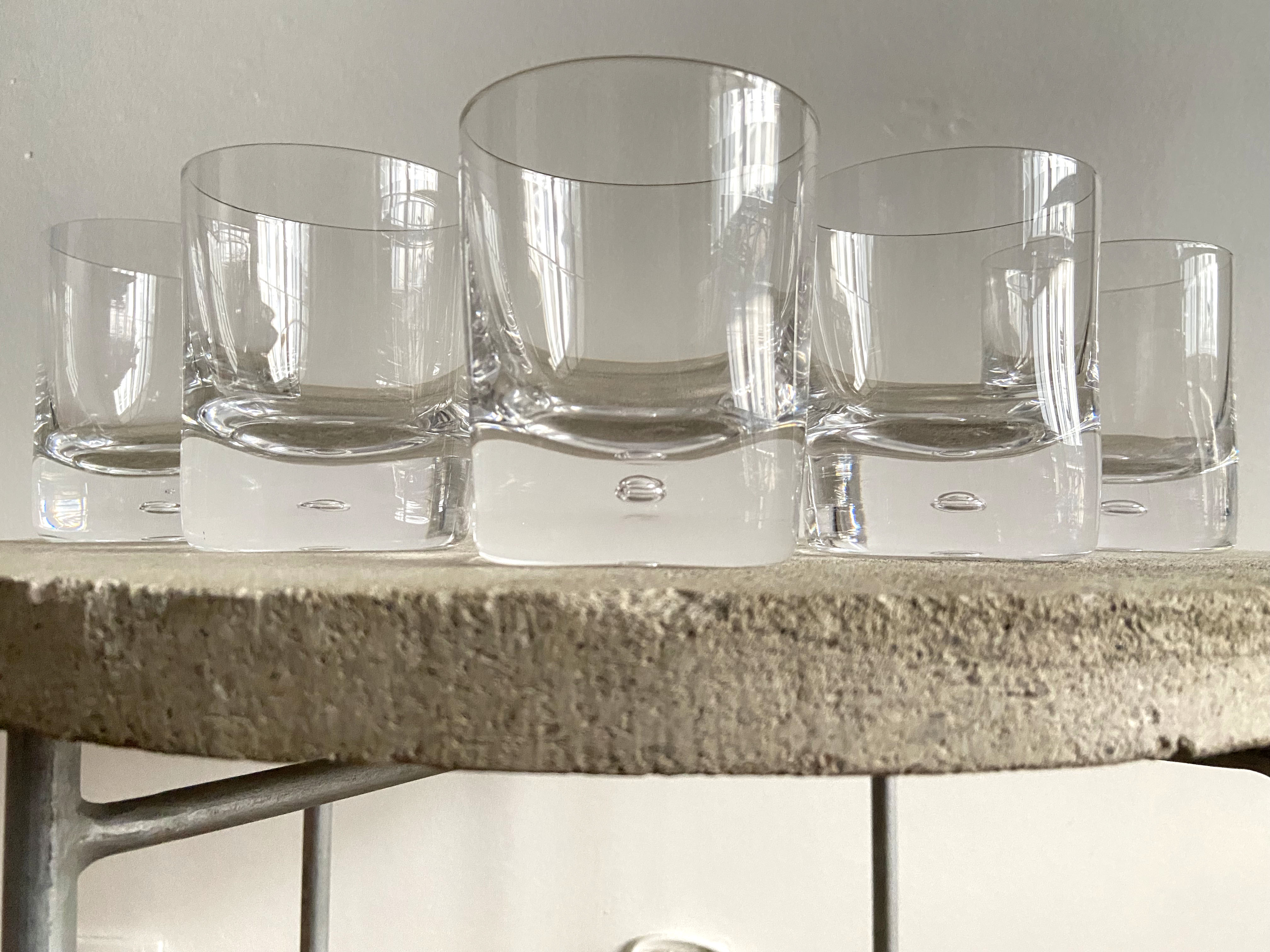 Set of 5 glasses of Crystal Scandinavian whisky cups