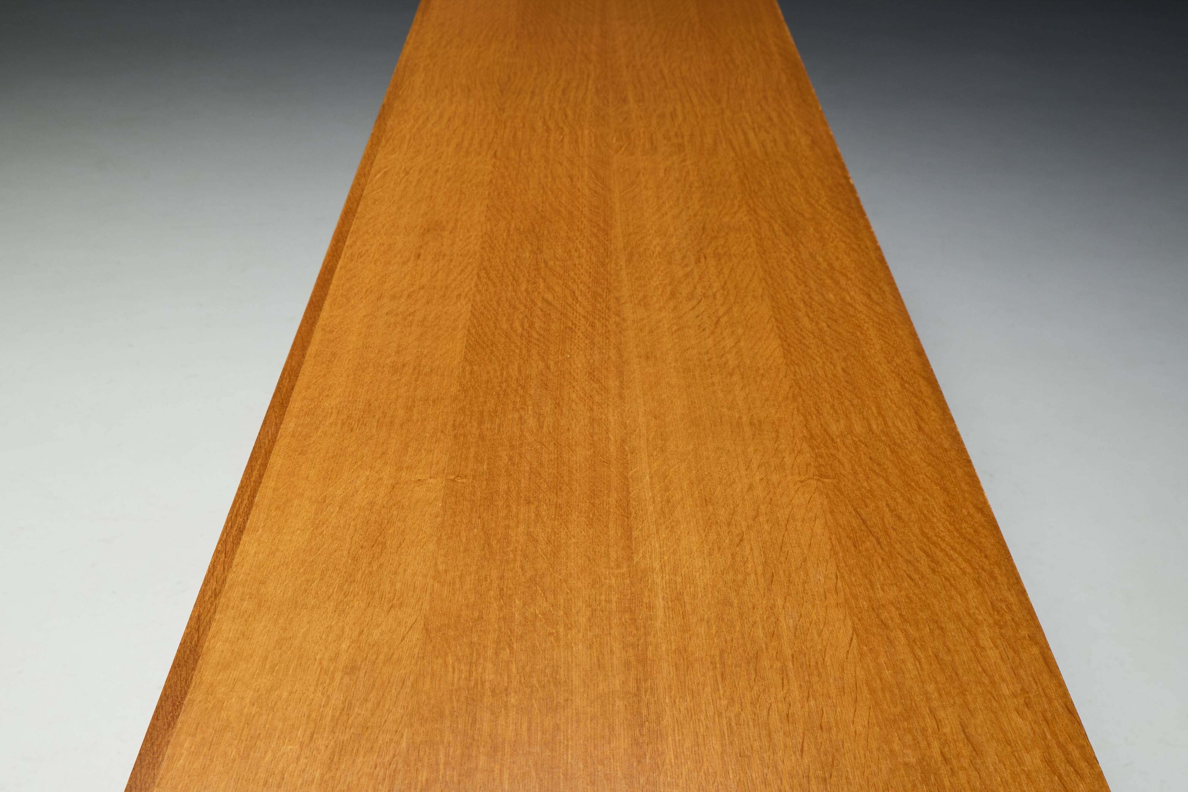 Brutalist Oak Buffet, Belgium, 1960s