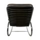 Bauhaus rocking chaise longue in vintage leather and chrome