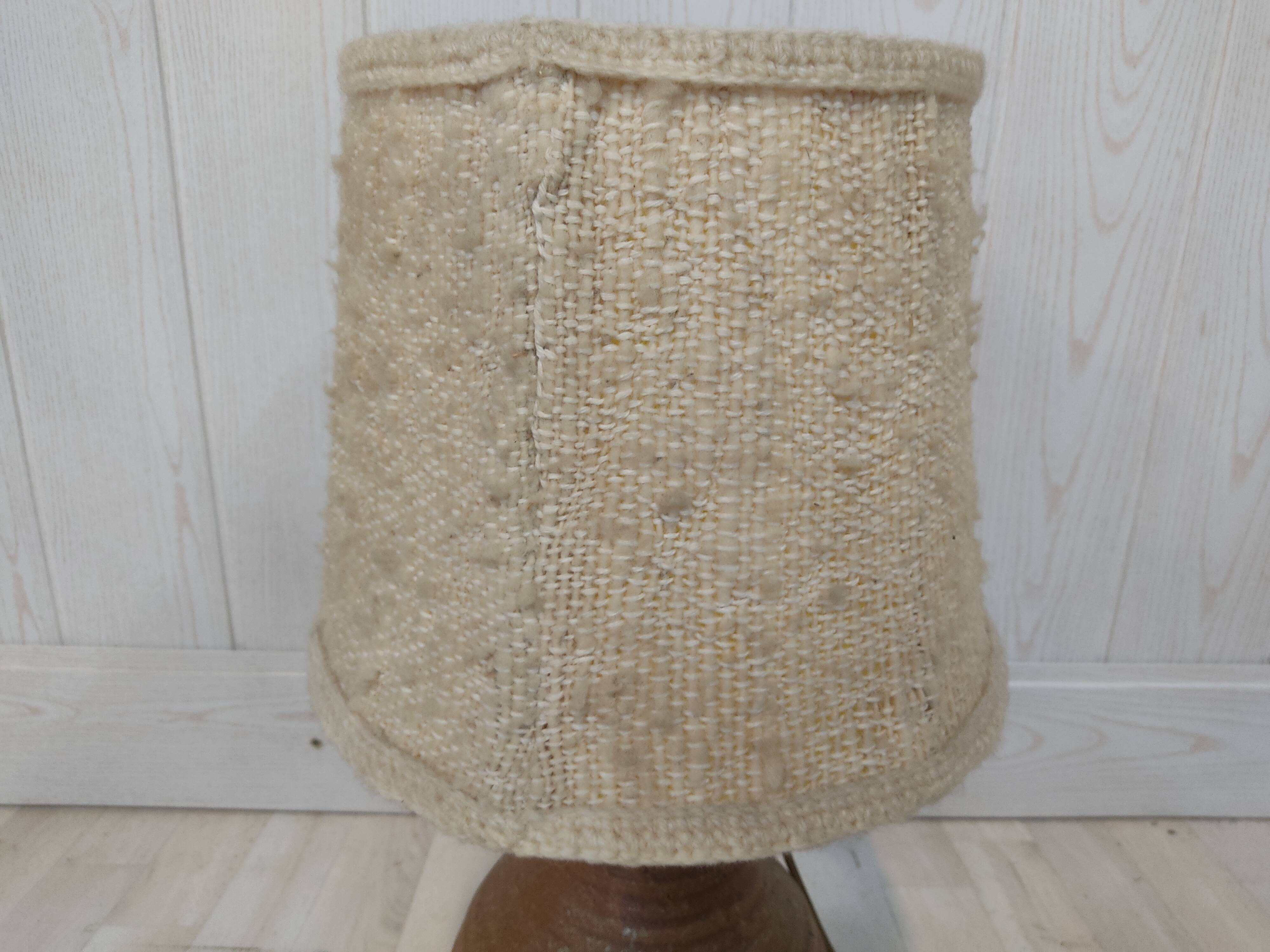 Sandstone lamp and wool lampshade