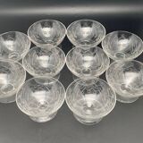 Chiseled crystal champagne glasses