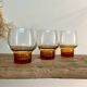 5 LUMINARC France glasses with amber feet