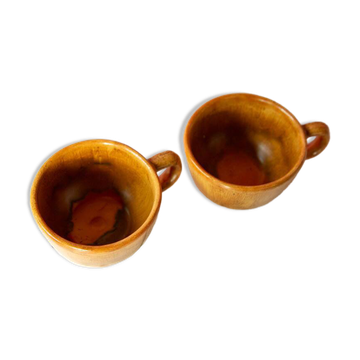 2 tasses en grès Henriot Quimper HB
