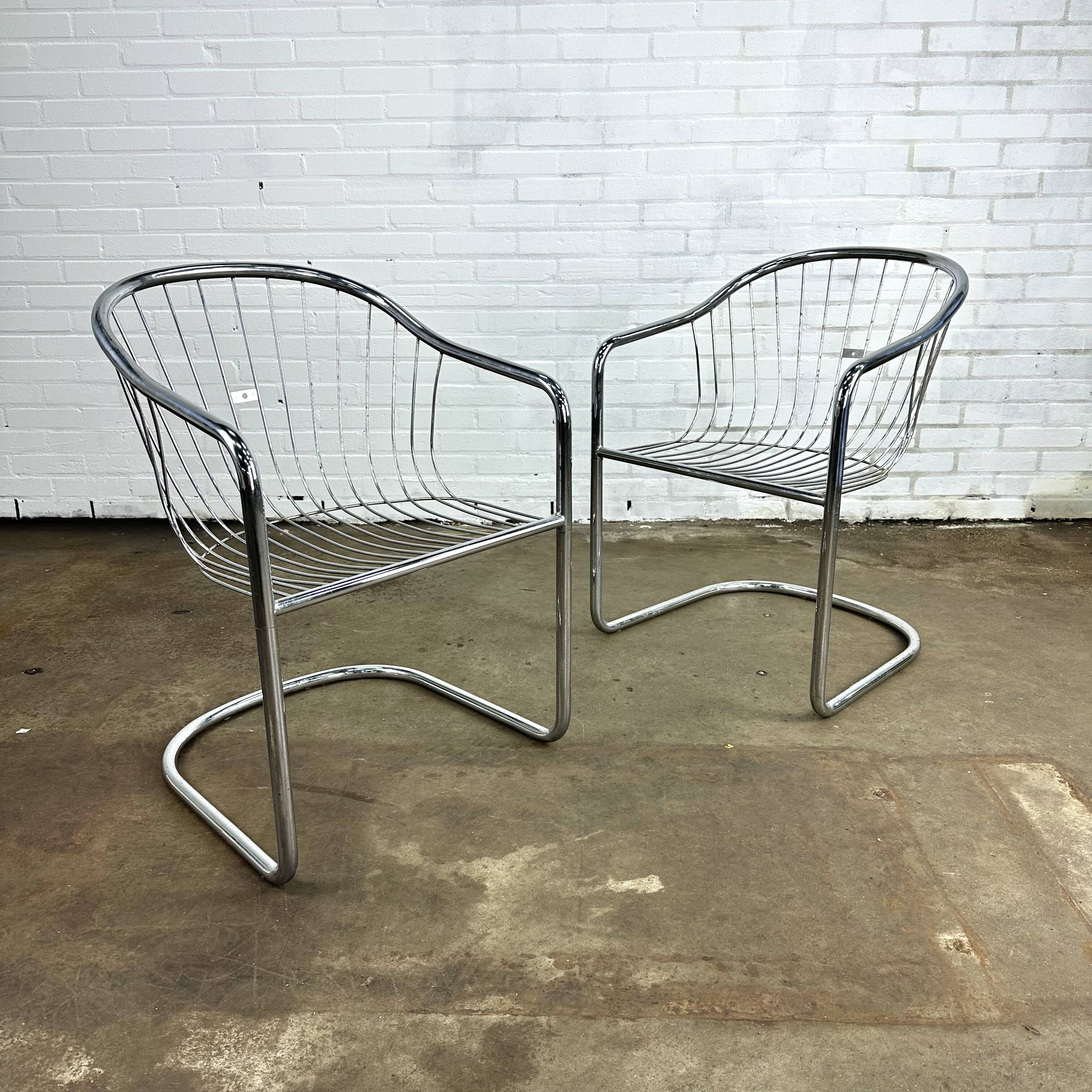 Vintage chrome wire chairs