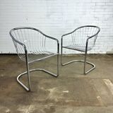 Vintage chrome wire chairs