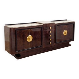 Art Deco sideboard in solid wood and marble