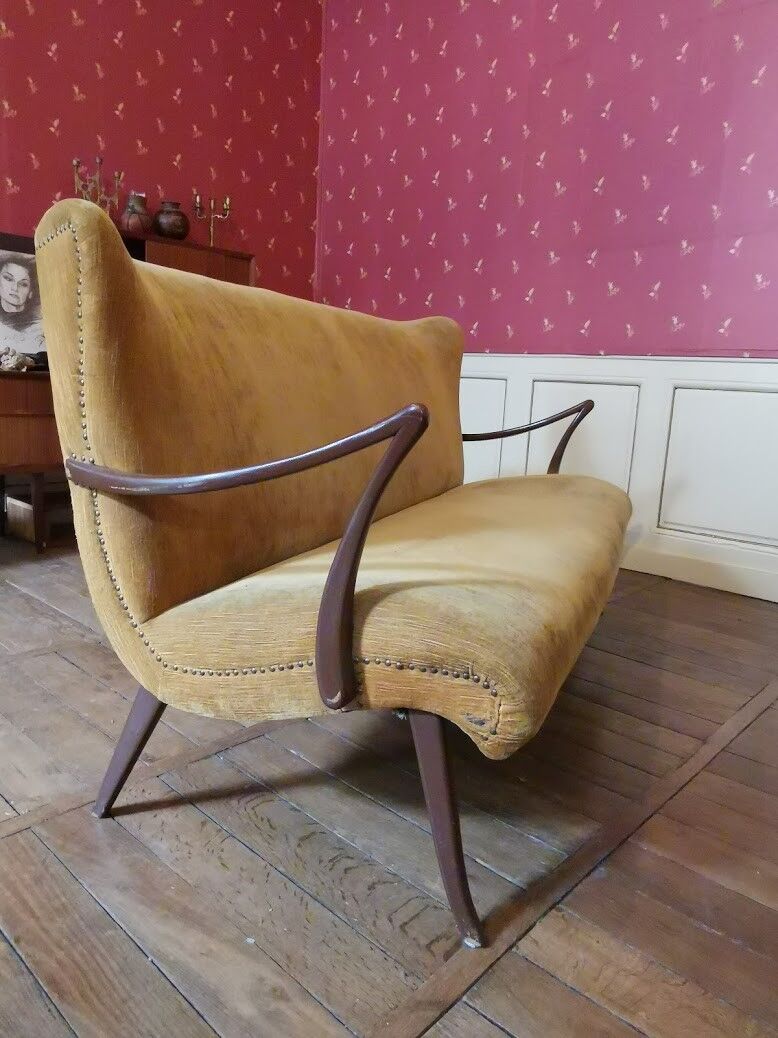 Canapé wing scandinave années 50 60