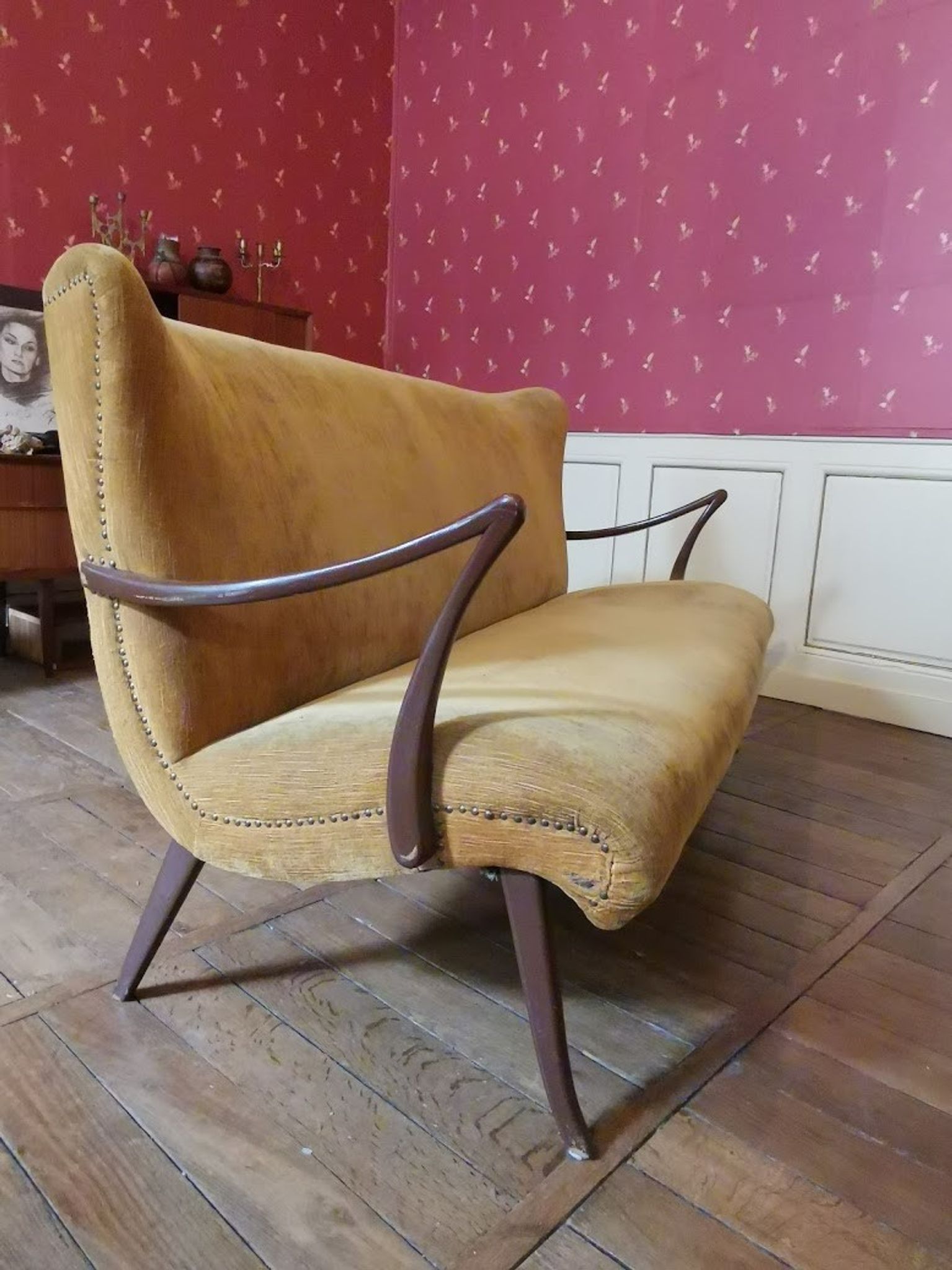 Canapé wing scandinave années 50 60
