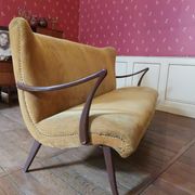 Canapé wing scandinave années 50 60