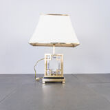 Lampe de table en métal doré des années 70