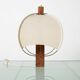 Postmodern table lamp in wood and canvas, Poland, 1980s
