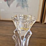 2 vintage two-armed glass candlesticks / candle holders for candles